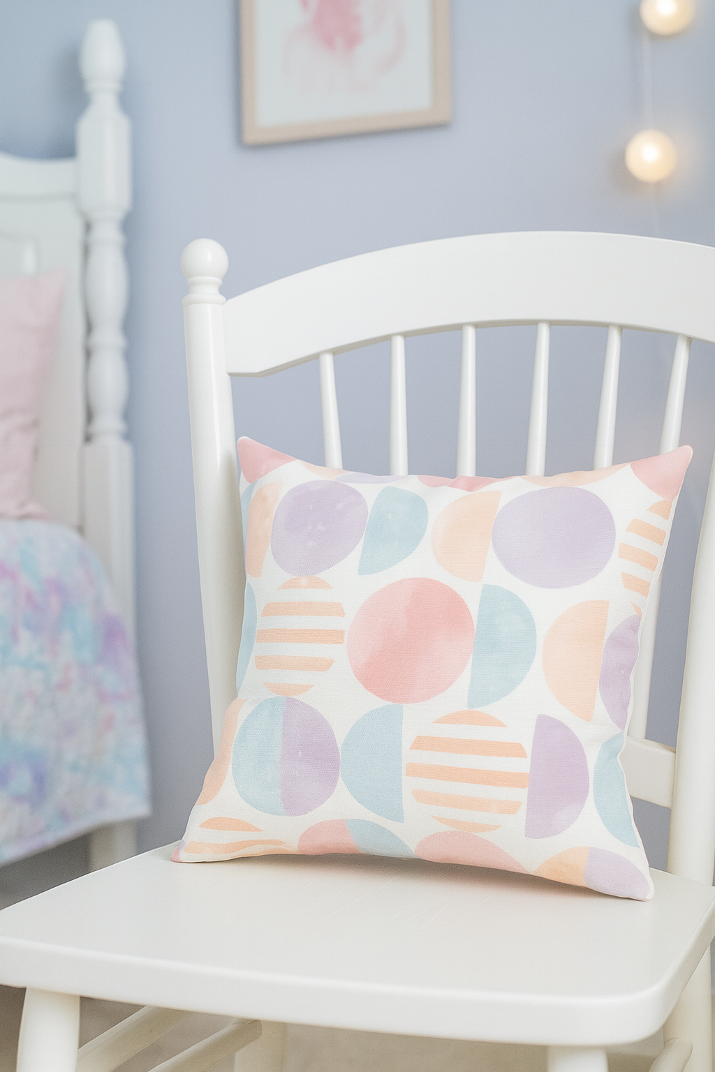 Pastel Geometric Pattern Pillow for Cozy Decor